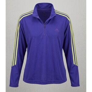 Vintage 2005 Adidas Response 1/4 Zip Pullover Purple Yellow Stripes Men's Medium